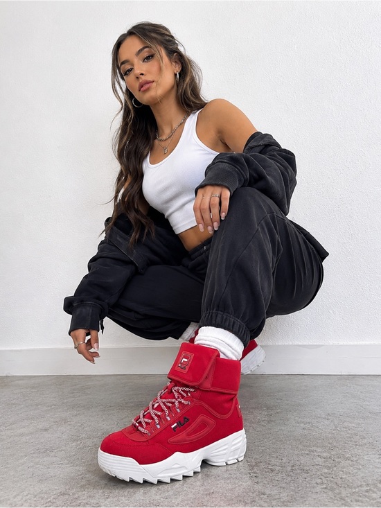 Fila Shoes - FILA Disruptor High Top Sneakers Women 9.5 Red Platform Chunky Boots